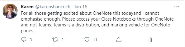 Use OneNote not Teams to access your Notebook